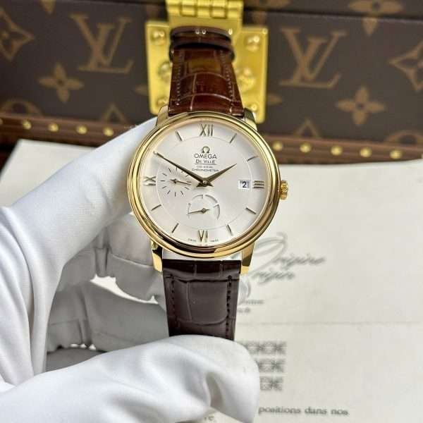 Omega De Ville Prestige Power Reserve Replica 11 Watch Leather Strap 39.5mm