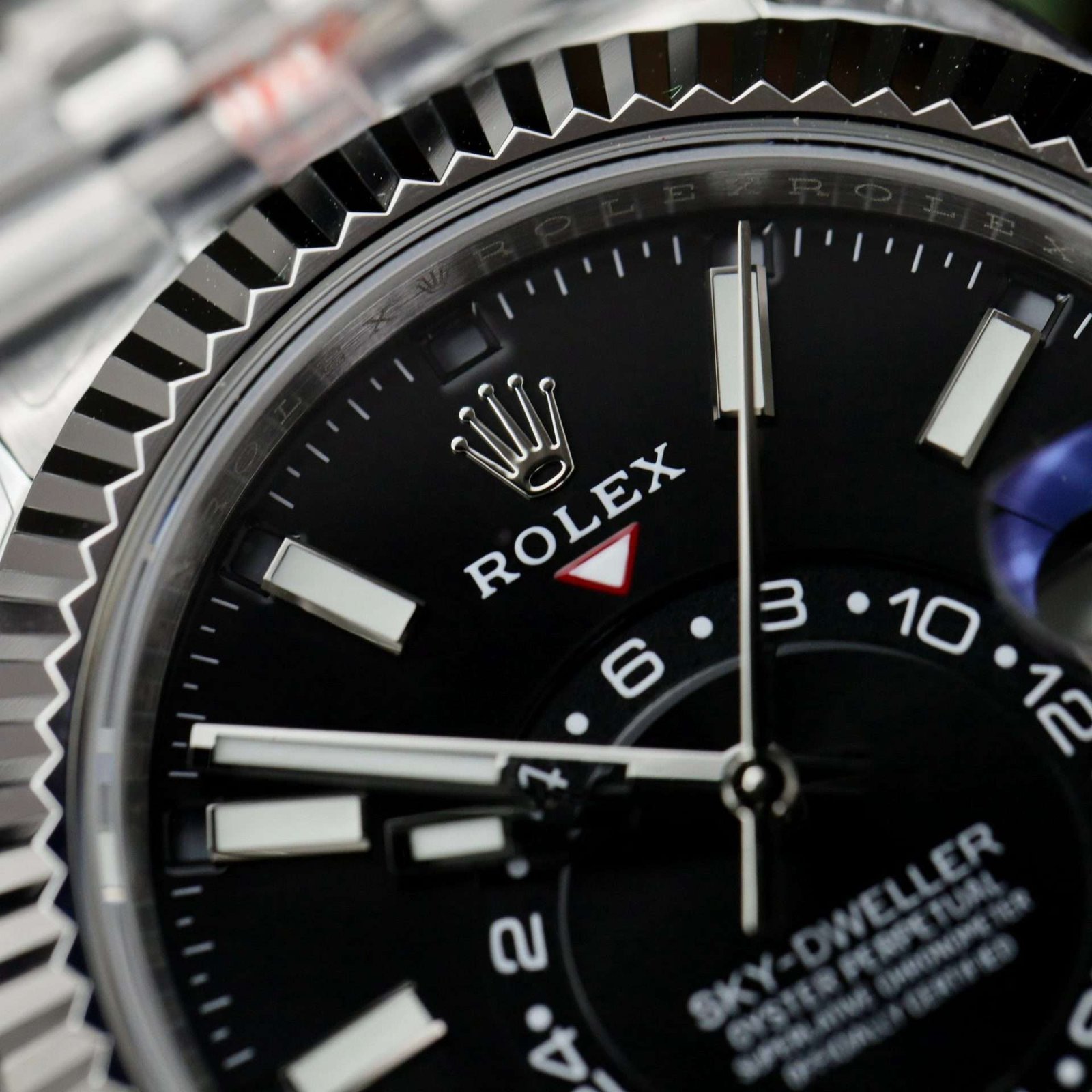 Rolex Sky-Dweller Rep 11 Watch Black Dial Jubilee Strap Highest Quality 42mm - Image 5