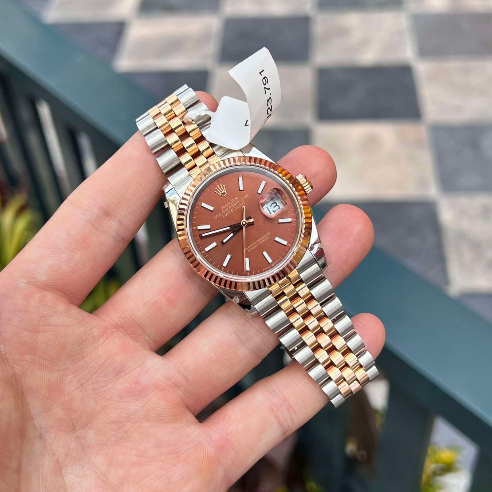 Rolex DateJust 18K Rose Gold Chocolate Dial GM Factory 36mm - Image 2