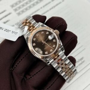 Rolex Replica 1:1 Watch DateJust Women’s Genuine Gold Wrapped Brown Dial GM Factory 31mm