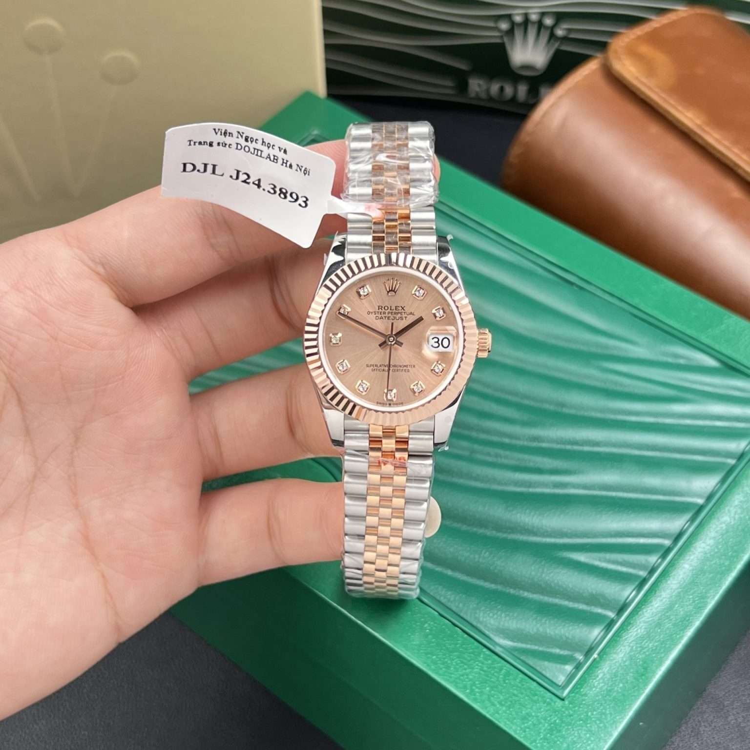 Rolex DateJust 18K Rose Gold Women's Pink Dial GM Factory 31mm - Image 2