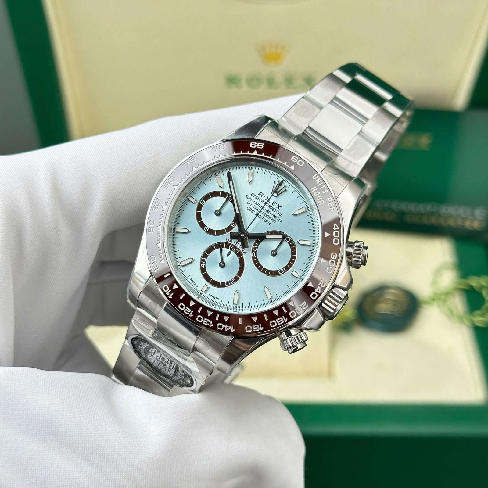 Rolex Cosmograph Daytona 126506 Replica Watch Dial Ice Blue Number Luminous Clean Factory 40mm - Image 4