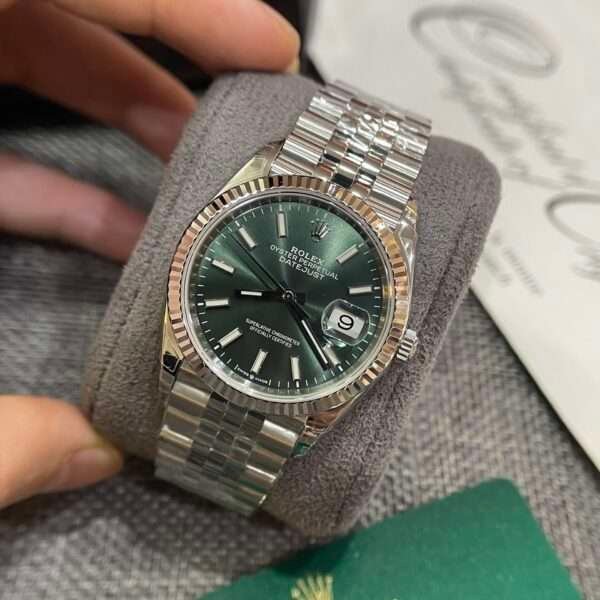 Rolex Replica 1:1 Watch DateJust 126234 Green Dial Jubilee Strap Factory VS 36mm - Image 4