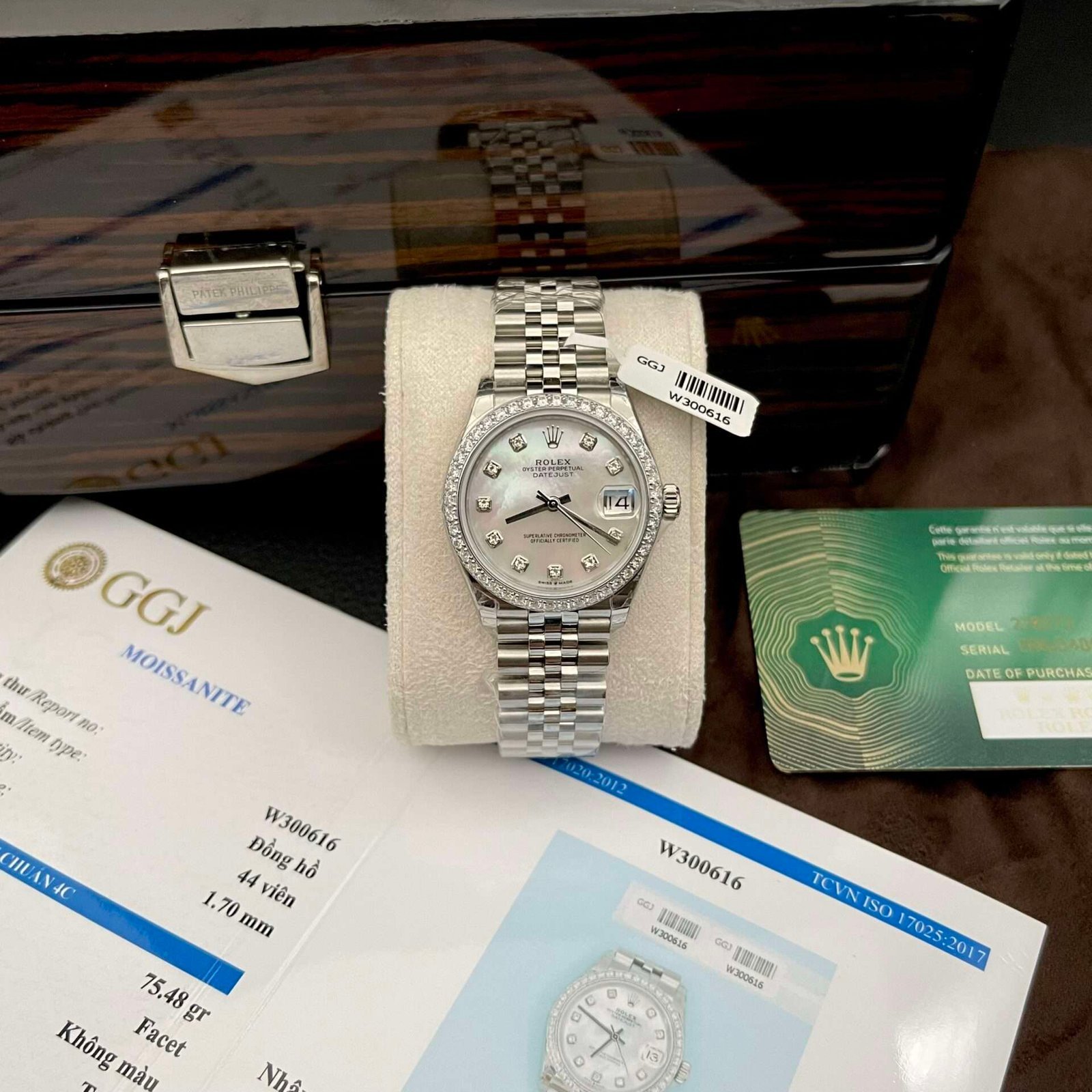 Rolex Replica 1:1 Watch DateJust Moissanite Diamond MOP Jubilee Strap EW 31mm