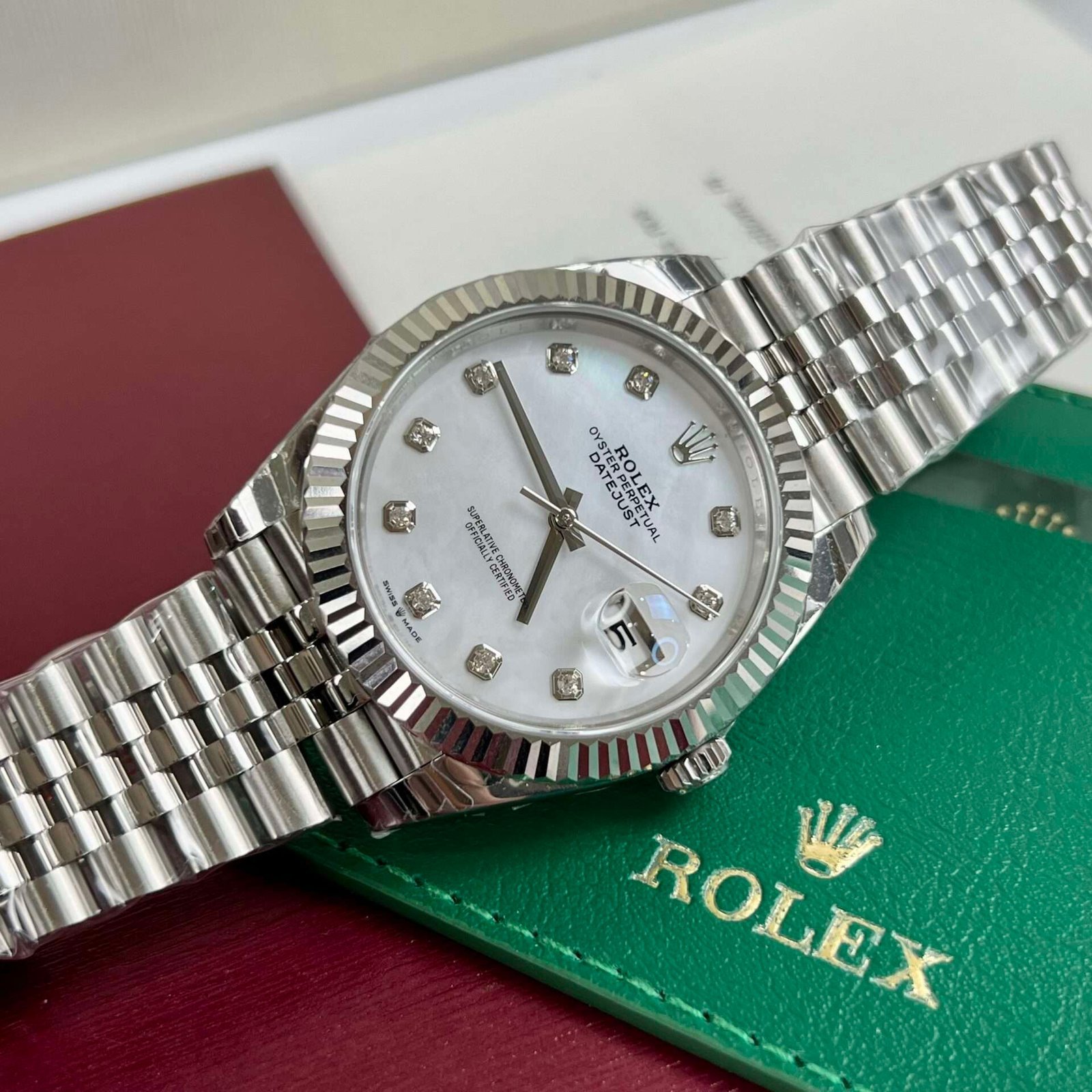 Rolex Replica 1:1 Watch DateJust Mother of Pearl Dial Jubilee Strap Factory EW 36-41mm - Image 5
