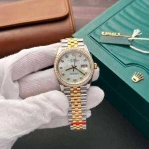 Rolex Rep 11 Watch DateJust MOP Moissanite Diamond Bezel EW 36mm