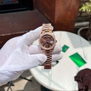 Rolex Replica 1:1 Watch Day-Date Rose Gold Plated Chocolate Dial EW Factory 36mm